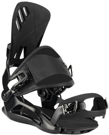 Snowboardbindningar hybrid kolfiber metallklämmor höghållfast glasförstärkt nylonram (svart, M (38-42))
