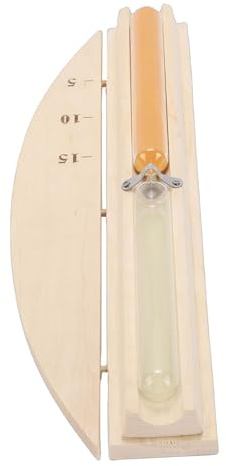 Pssopp Horloge de Sable Rotative en Bois, Minuterie de Sable de Sauna de 15 Minutes, Horloge de Rotative en Bois, Verre de pour Salle de Bain, Sauna, Salle de Spa Nan