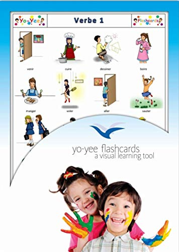 Yo-Yee Flashcards Tarjetas con Ilustraciones en francés - Verbos 1 - para Clases de Idiomas y fomento del Aprendizaje del Idioma en guarderías, escuelas Infantiles y colegios