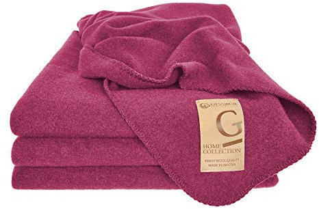 GIESSWEIN Wolldecke Marie - Decke aus Lammwolle, Warme Decke, Hochwertige Tagesdecke, Kuschelig weiche Wolldecke aus natürlicher Schurwolle, atmungsaktive Schurwolldecke, 190x145 cm