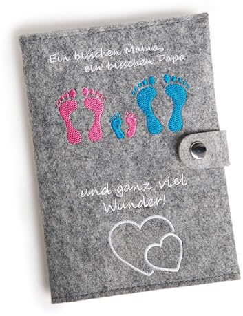Funda de fieltro para carnet de embarazo de Homery, regalo de alta calidad para embarazo, nacimiento o fiesta de bebé, muchos compartimentos y cierre