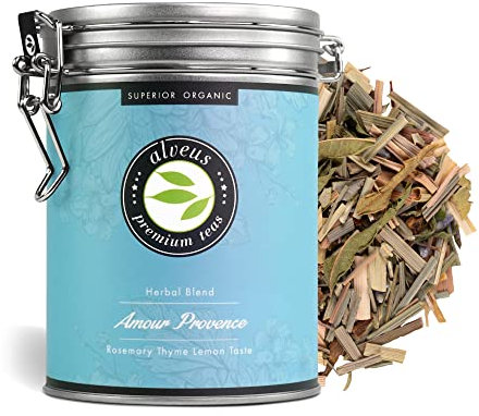 Amour Provence“ Kräutertee Lose Dose Bio, Thymian Rosmarin Zitronen Geschmacksbombe | ca. 35 Tassen - 100 Gramm Loser Tee von alveus