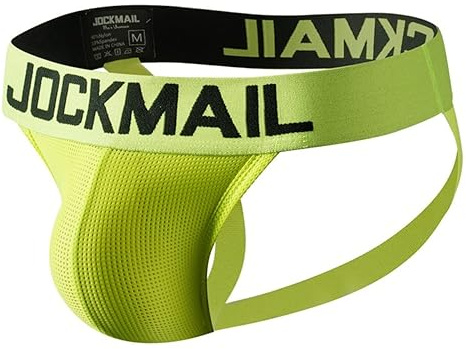 JOCKMAIL Boxers pour hommes arc-en-ciel confortables Jockstrap sous-vêtements pour hommes Jockstrap soutien athlétique pour hommes, jaune, M