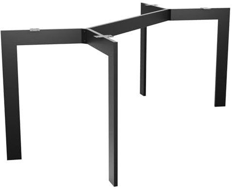 MetaloPro Tischbeine Metall, Schwerlast Stahl Schreibtisch Beine, Tischkufen Schwarz und Schrauben, Bodenschoner, Langlebig Tischgestell für Moderne Couchtisch, Esstisch, Wohnzimmer - 180x70x72 cm