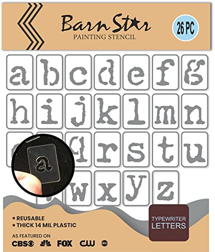 Typewriter Letter Stencil Set - Reusable Stencils - Paint Your Own Size - Lowercase Alphabet - 26 PC (4 INCH)