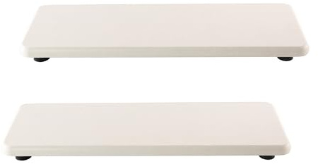 NiuYichee 2 Pcs Water Absorbing Stone Trays, Kitchen/Bathroom Sink Soap Dish, Diatomite Tray Used for Hand Soap & Cosmetic Bottles in The Modern Home, 3.15 W x 8.7 L, White