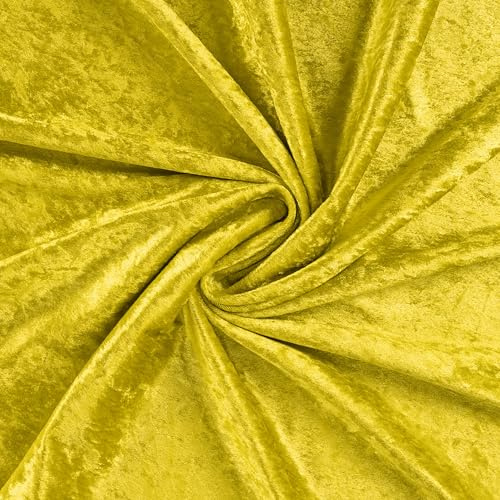 Pannesamt Meterware | 1 Meter | 26 Farben | Brilliant Samt | 145 cm breit | Stoff | Velour (Gelb)