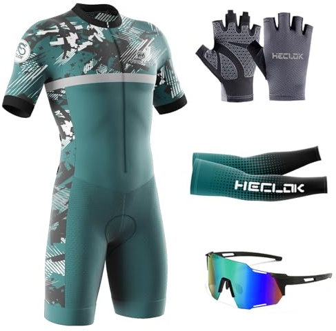 Triathlon Tri Suit-Men's Cycling Skinsuit Triathlon Speedsuit Trisuit Short Sleeve Speedsuit-Quick Dry,One Piece Bodysuit for Bicycle Training,Outdoor Biking Race,Riding Sport (TYP-7,5XL)