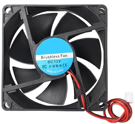 Jopto Mini Brushless Silent 3D-skrivarfläkt 80 x 80 x 20 mm 8020 DC 12 V oljelager med 2 stift terminaler kompatibel med 3D-skrivare PC CPU datorhölje router TV-box DVR för gör-det-själv med 26