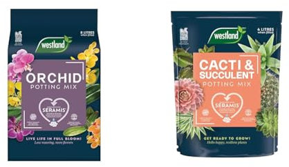 Westland Orchid Potting Mix 8L & Cacti Potting Mix 4L, Brown