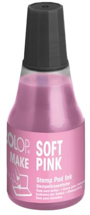 Recharge d'encre COLOP pour tampons encreurs MAKE | Rose | 25 ml d'encre à base d'eau avec embout applicateur pratique | Soft pink