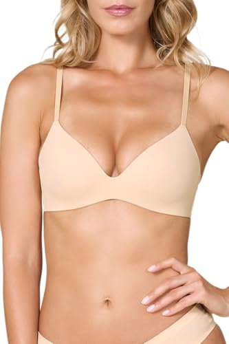 Goldenpoint Donna Intimo - Parte Alta del Completo Intimo - Reggiseno Triangolo Imbottito Senza Ferretto e Senza Cuciture in Microfibra Soft Touch