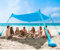 Floving Strand Schatten Zelt Markise 10x10 FT Strand Sonnencreme wasserdichte leichte Blockierung und elastische Sonnenschirm Strandmuscheln (Blau, XL)