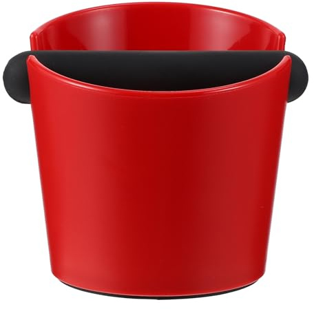 Healifty Caja de Golpeteo de Café Expreso Pequeña Roja Depósito Resistente a Altas Temperaturas Plástico Duradero Accesorio para Hacer Café en Casa Bares y Cafeterías