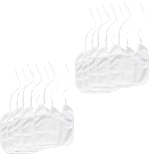 Lot de 10 bavoirs en coton résistant à l ' eau, peinture créative, bavoirs blancs pour bébé, respirants pour les repas et la dentition, les fêtes prénatales