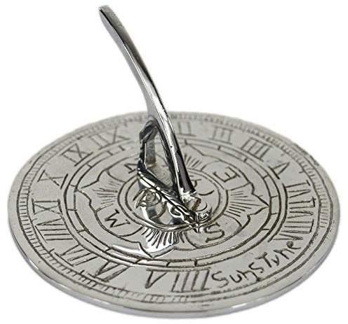 Black Country Metal Works LTD 'Suns Tyne' Brass Sundial in Chrome Finish