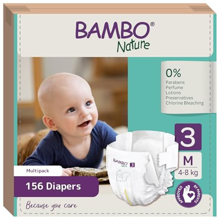 Bambo Nature Pannolini ecologici premium, taglia media 3 (4-8 kg)