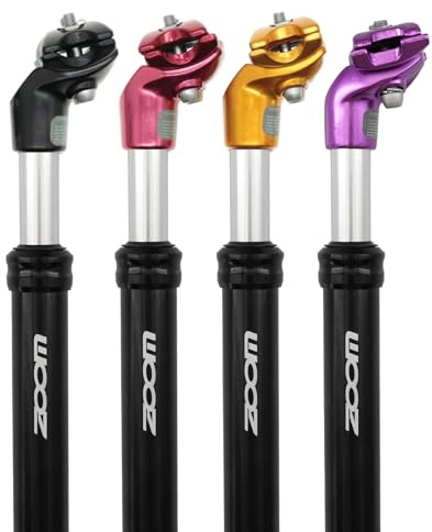 DJC Bike Suspension Seatpost Shock Absorber Damper Post 27.2 30.9 31.6 mm, Lightweight Aluminum Body (Black Head, 31.6mm)
