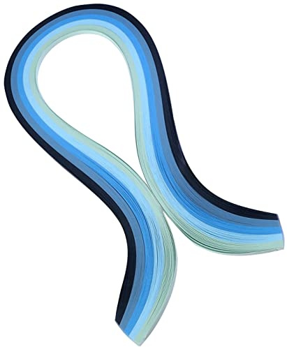 AERZETIX - C54094 - Juego de 100 tiras coloreadas de papel de arte quilling/filigrana/papel enrollado 3mm x 390mm - 5 colores variables x 20 unidades - gama azul