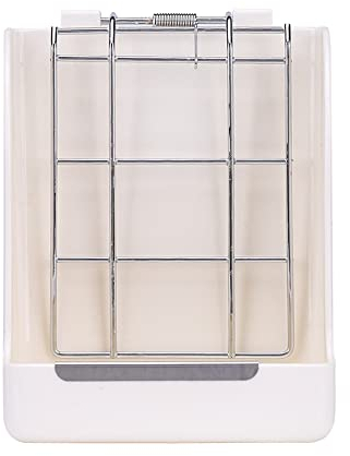 Gativs Futterstation für Heu - Heuraufe für Kaninchen, Chinchillas & Meerschweinchen - Kunststoff Futterschleife - Grauweiß, 18*14*9cm