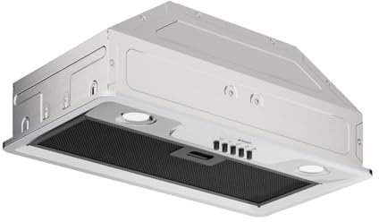 Wiggo Cooker Hood 60 cm I Chimney Hood for Wall Mounting for Exhaust or Recirculation Air Extractor 300 m³/h with LED Lighting I Built-in Cooker Including Grease Filter and 2 x Carbon Filters Steel