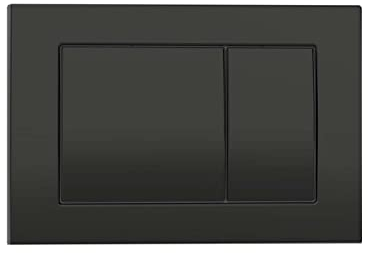 Flush Plate for in Wall Cistern | ABS Plastic | Dual Flush | Rectangle Button | 1200mm Black