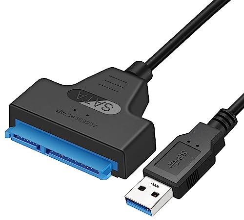 USB 3.0 to SATA 22 Pin 2.5 Inch Hard Disk Drive SSD Adapter Connector Lead Cable, High Super-Fast speed 5GBPS Cable USB 3.0 and Type C to SA-TA III Converter Cable for 2.5 SSD HDD Drive