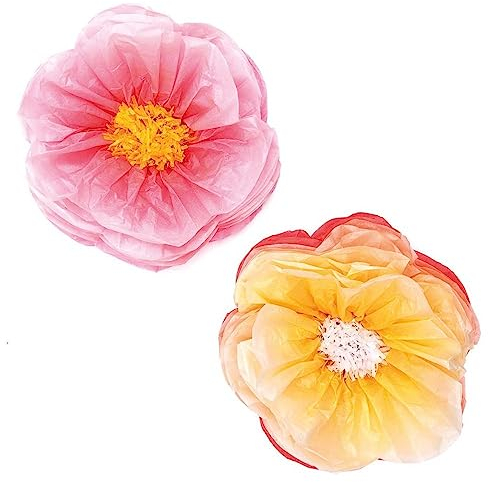 Seidenpapierblumen, Rosa/Gelb, FSC Mix