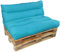 NYVI Palettenkissen Set SunLounge Aqua- Paletten Sitzkissen 120x80 cm + Rückenlehne 120x40 cm - Wasserabweisende Palettenauflage, UV-fest - Auflage für Europaletten - Loungekissen