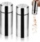 LYSAIMG 2Pezzi Portatile Spargisale in Acciaio Inox,Spargizucchero, Spargicoco,Shaker in Polvere di Spezie Coperchio a Maglia Fine Spargizucchero(Argento)