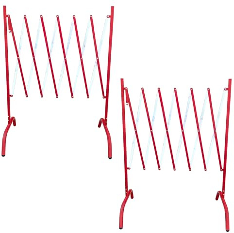 ADO - Valla extensible de hierro roja y blanca. Fácil almacenamiento y transporte debido a sus reducidas dimensiones una vez cerrada (2- Vallas)