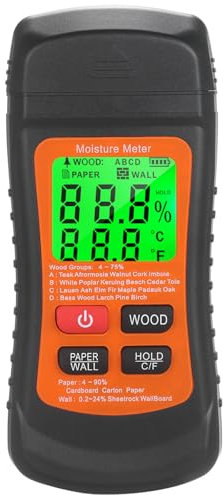 Digitale Legno/Muri Misuratore di umidità，adatto per misurare rapidamente la temperatura ambiente,umidità di legno grezzo, carta, pareti di gesso e temperatura ecc Rilevatori Di Umidità (ZN-MT02)