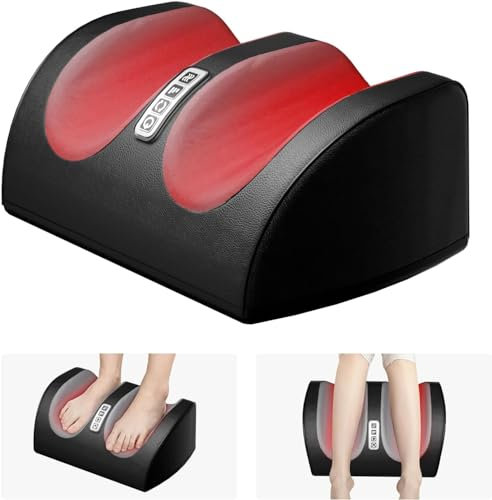 Massaggiatore per piedi Shiatsu con riscaldamento, massaggia i muscoli delle gambe e dei piedi, massaggiatore per piedi con rulli di massaggio, regalo originale.