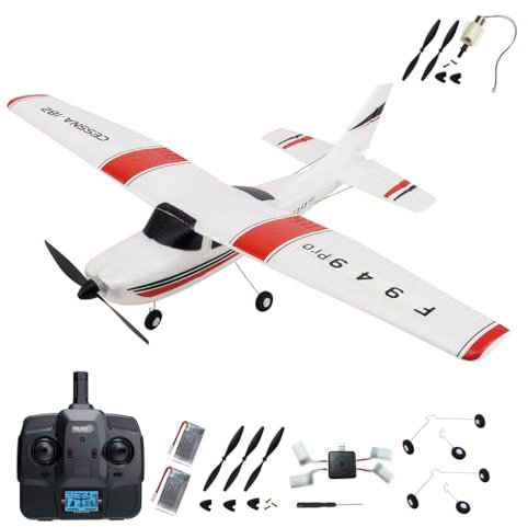 SAYZON F949pro RC Flugzeug mit 1020 Motor CESSNA-182 3D6G Gyroskop 3CH Ferngesteuerte Flugzeuge für Erwachsene im Freien 2,4 GHz RC Flieger (2BSL+Motor)