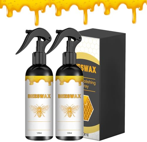 2Pcs Beeswax Spray Polish for Wood Floors & Furniture - Natural Organic Beeswax Wood Care Restorer, 120ml Non-Toxic Eco-Friendly Floor Spray