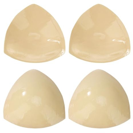 FUIPVGI 2 Paar Push Up Pads Doppelseitig,Sport BH Cups Einlagen Push Up Pads,Pushpads Doppelseitig Klebende Pushup Nippelcover, Wiederverwendbar Klebe Bh Doppelseitig für Sport-Badeanzüge,Kleid(Beige)