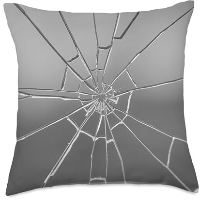 Retro Window Graphic in Gray Color Throw Pillow