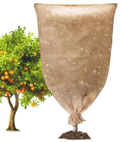 Sacs en toile de jute pour plantes – Sacs d'hiver en toile de jute pour jardin | Tissu de protection contre le gel pour cour, jardin, fleur, légumes, pluie, arbre d'extérieur