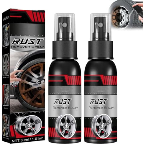 vokkrv Rust Remover Spray, Rust Remover for Metal, Rust Converter Spray, Wheel And Tire Cleaner, Rustout Instant Remover Spray, Car Maintenance Cleaning Rust Dissolver Agent (2PC)