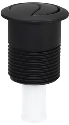 Ticha Botón de repuesto para inodoro, forma redonda, moderno, para cisterna Skipper 45 de doble descarga (negro)