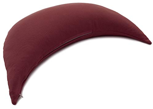 Halbmond mit Bio-Buchweizen weinrot - Buchweizenkissen | mit zusätzlichem Bio-Inlett