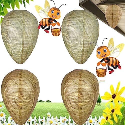 4 Piezas Nido de Avispa Repelente, Nido de Avispas al Aire Libre, Trampa de Avispas, Linterna de Colmena, Trampa para Avispas e Insectos, Adecuado para el Patio de la Casa, Jardín, Exterior