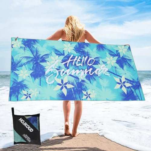 HOJKOUD Strandtuch, 160x80cm großes Strandtuch, mikrofaser Strandtuch.ultraleichtes und schnell trocknendes Handtuch für Sport, stranddecke.
