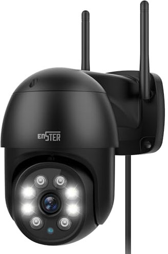 ENSTER 2.5K 4MP Telecamera Wi-Fi 2,4/5GHz Esterno, PTZ IP Videocamera Sorveglianza Tracciamento Auto Rilevamento Umano Visione Notturna Colori Audio Bidirezionale