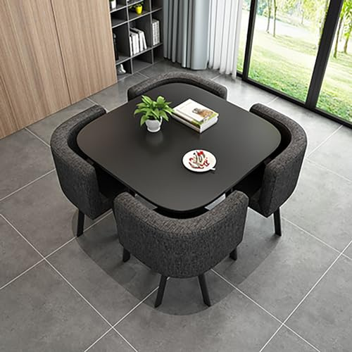 Esstisch Mit 4 Stühlen, Tisch- Und Stuhl-Set, Besprechungstisch Mit Stühlen, Empfangtisch Mit Stühlen, Platzsparend Balkon Esstisch Set, Verhandlungstisch, Für Esszimmer, Café Und Kleine Räume ( Color