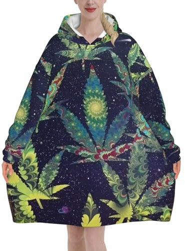 FROON Adult Fleece A Puff In Time Weed Hooded Blanket Sweatshirt â€“ Premium Sherpa-Lined Adult Hoodie Sweatshirt For Warmth & Comfort