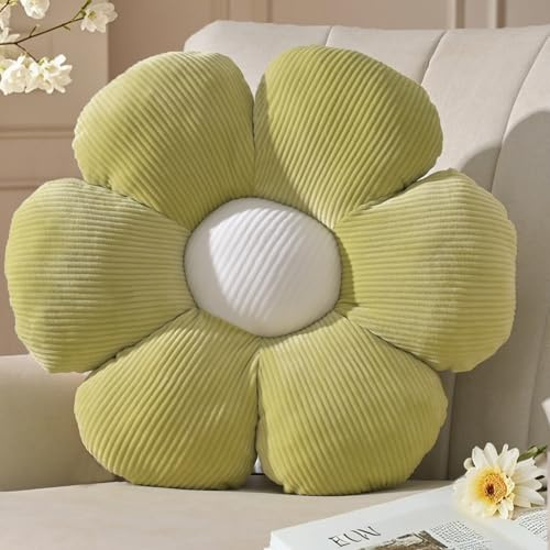 Yhoelata Blomkudde grön, sittdyna golv estetisk rumsdekoration sovrum, gåsblommor dekorativa kuddar barnrum, Preppy Room Decor, soffkudde 48 cm