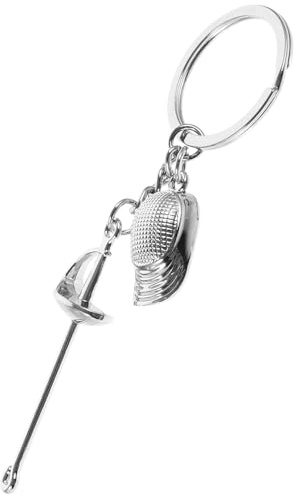 BELLIFFY Llavero Deportivo De Esgrima Metálico Pulido Resistente Diseño Delicado Para Decoración De Mochilas y Llaves Adecuado Para Aficionados Esgrima y Uso Diario