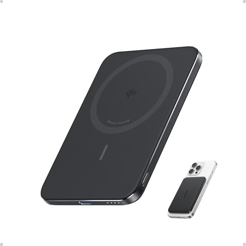 Anker Nano Power Bank, Ultra-Slim 5,000mAh Magnetic Battery Pack, Qi2 Certified 15W Max Ultra-Fast MagSafe-Compatible Portable Charger, Ergonomic Design, for iPhone 16/15/14/13/12 Series Only