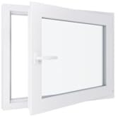 Fenêtre PVC - LxH 900x800 mm -Triple Vitrage - Blanc -poignée à gauche